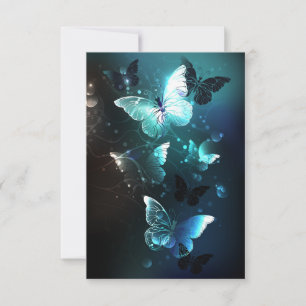 Mint-Night-Schmetterlinge Hinweiskarte