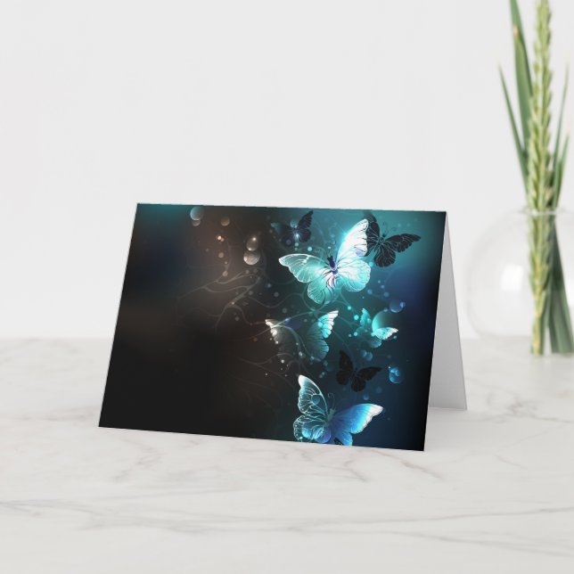 Mint-Night-Schmetterlinge Karte (Vorderseite)