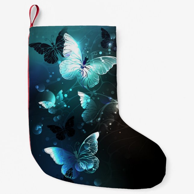 Mint-Night-Schmetterlinge Kleiner Weihnachtsstrumpf (Vorderseite)