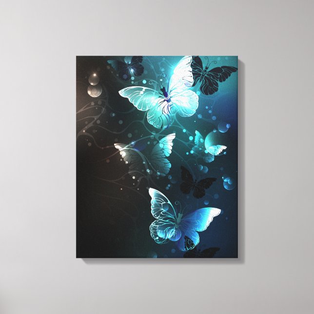 Mint-Night-Schmetterlinge Leinwanddruck (Vorderseite)