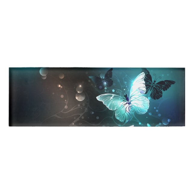 Mint-Night-Schmetterlinge Namenschild (Vorderseite)