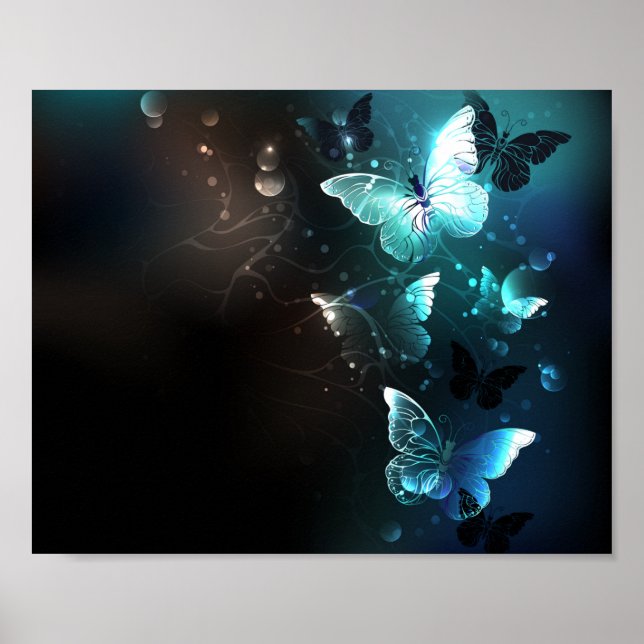 Mint-Night-Schmetterlinge Poster (Vorne)