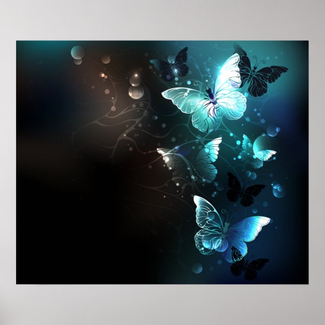 Mint-Night-Schmetterlinge Poster (Vorne)