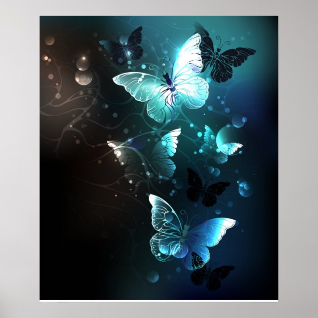 Mint-Night-Schmetterlinge Poster (Vorne)