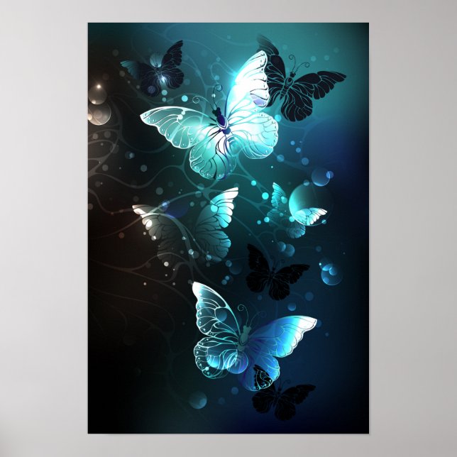 Mint-Night-Schmetterlinge Poster (Vorne)