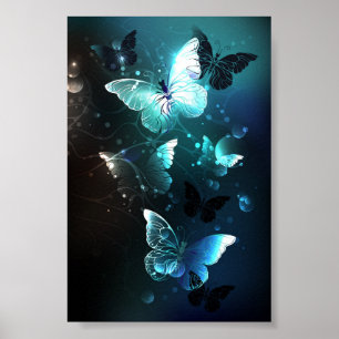 Mint-Night-Schmetterlinge Poster