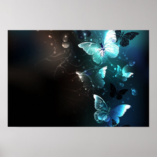Mint-Night-Schmetterlinge Poster (Vorne)