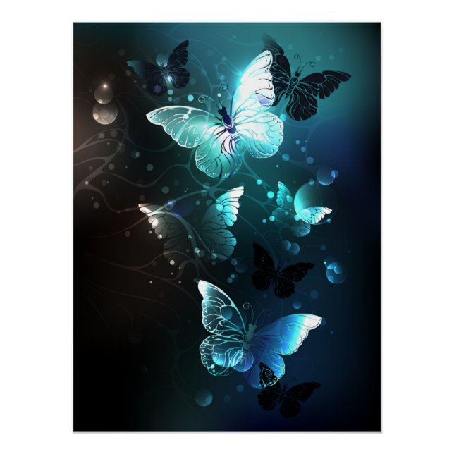 Mint-Night-Schmetterlinge Poster (Vorderseite)
