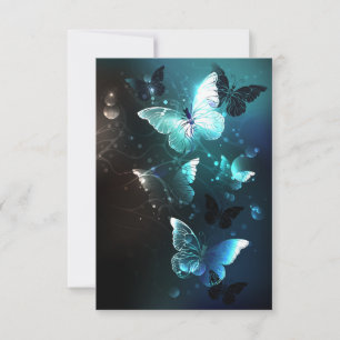 Mint-Night-Schmetterlinge RSVP Karte