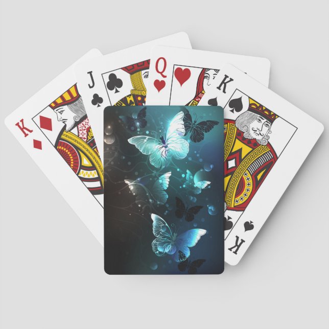 Mint-Night-Schmetterlinge Spielkarten (Rückseite)