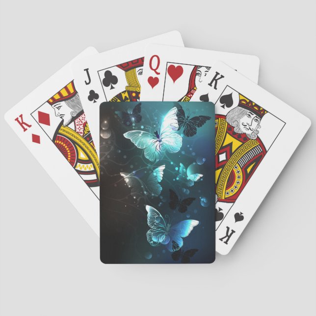Mint-Night-Schmetterlinge Spielkarten (Rückseite)