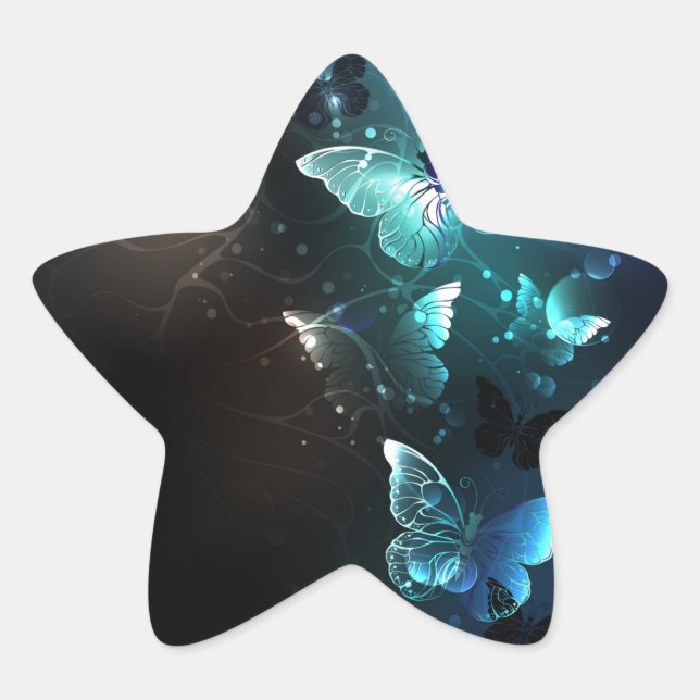 Mint-Night-Schmetterlinge Stern-Aufkleber (Vorderseite)