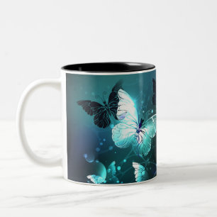 Mint-Night-Schmetterlinge Zweifarbige Tasse