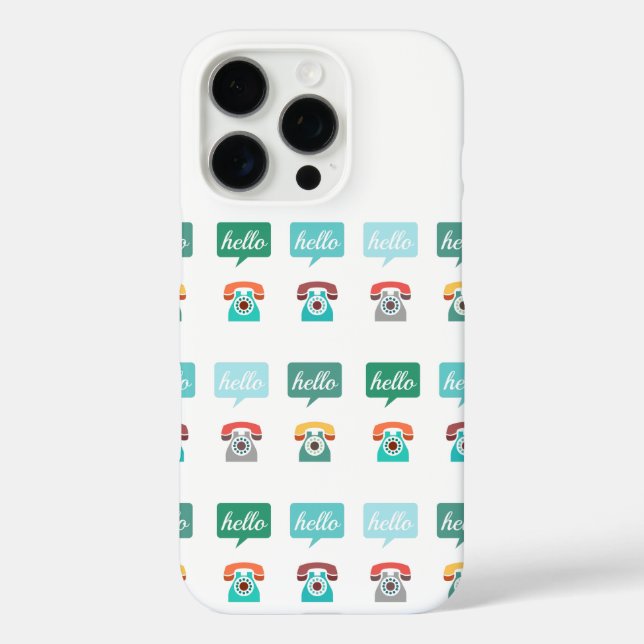 Mint Orange Aqua Tan Retro Telefon Hallo Case-Mate iPhone Hülle (Rückseite)