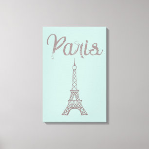 Mint Paris Eiffelturm Leinwand-Wandkunst Leinwanddruck