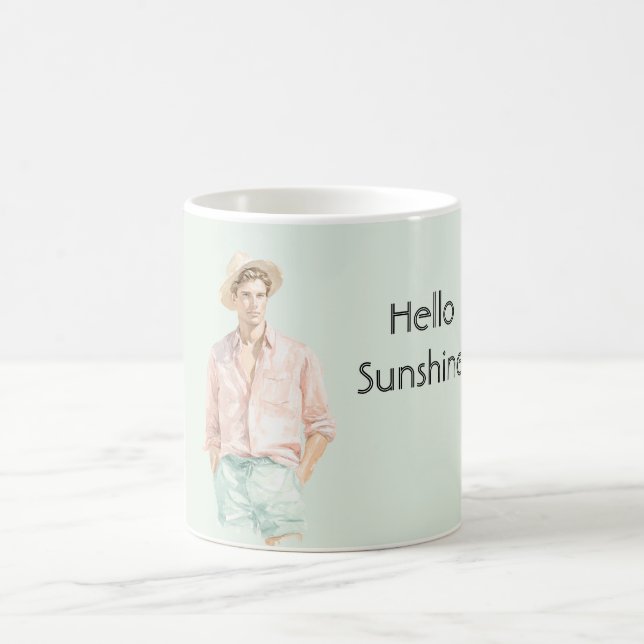Mint Peach Hello Sunshine Man  Kaffeetasse (Mittel)
