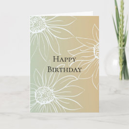 Mint Peach White Daisies Floral Karte