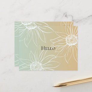 Mint Peach White Daisies Floral Postkarte
