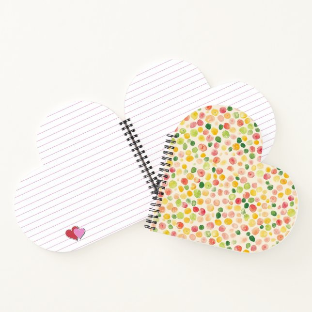 Mint Pink Yellow Green Fruity Dots  Notizbuch (Innenseite)
