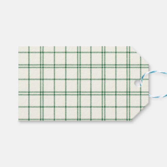 Mint Plaid Geschenkanhänger (Vorderseite (Horizontal))