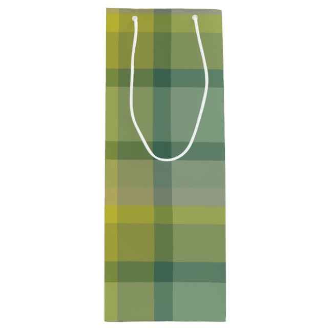 Mint plaid geschenktüte für weinflaschen (Vorderseite)