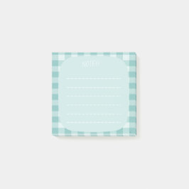 Mint Plaid Note Design Post-it Klebezettel