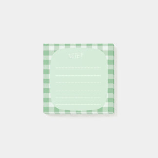 Mint Plaid Note Design Post-it Klebezettel