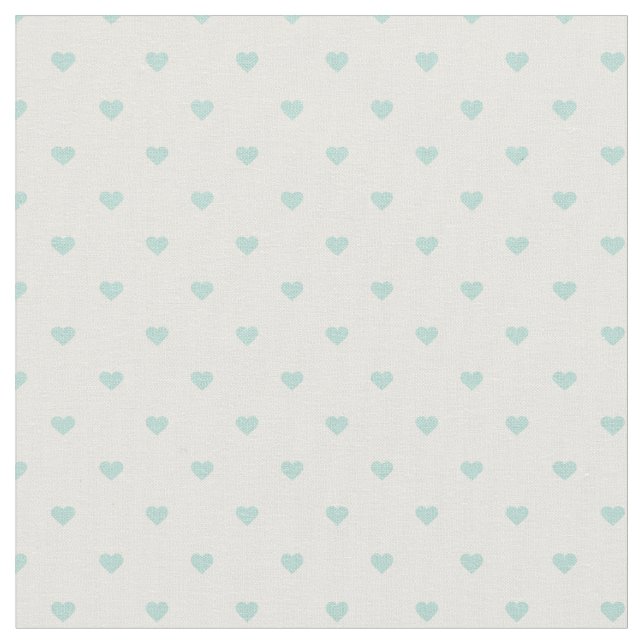 Mint Polka Dot Hearts Stoff (Nahaufnahme)