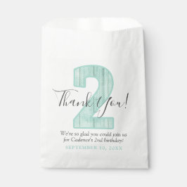 Mint Polka Dot Wood Danke, 2. Geburtstag Custom Geschenktütchen