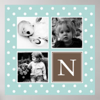 Mint Polka Dots Muster Custom Foto Collage