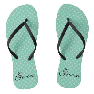 Mint Polka Punkte Muster Hochzeitsgroom Flip Flops