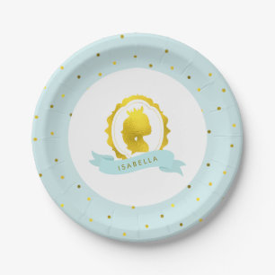 Mint Princess Cameo Birthday Pappteller