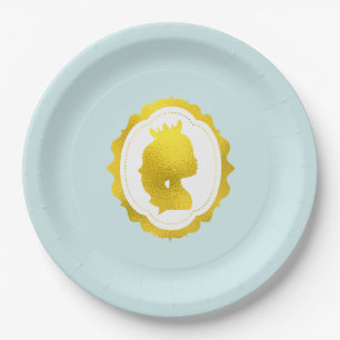 Mint Princess Cameo Birthday Pappteller