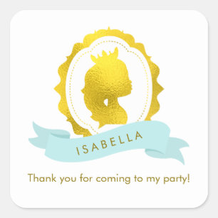 Mint Princess Cameo Birthday Quadratischer Aufkleber