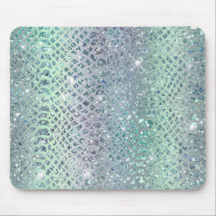 Mint Purple Glitzer Schlangenmuster Mousepad