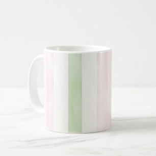 Mint Rosa Weiße Streifen Kaffeetasse
