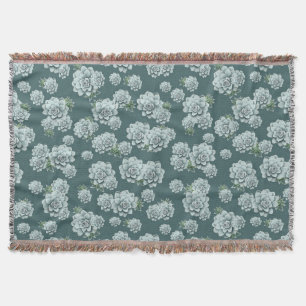 Mint Rosette Succulents Wiederholen Druck auf Pine Decke