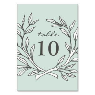 Mint Rustic Wreath Wedding Reception Tischnummer