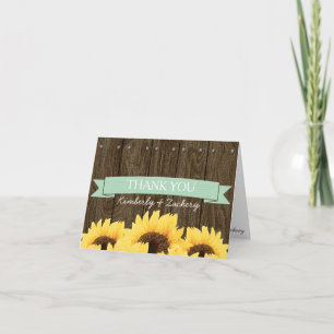 MINT RUSTISCHE SONNENBLUMENFLUSSBREITE DANKE KARTE