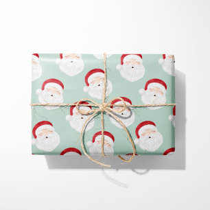 Mint Santa Claus Gesicht Weihnachtswrapping Papier Geschenkpapier