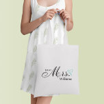 Mint Scribbled Heart Future Frau. Tragetasche<br><div class="desc">Benutzerdefiniertes Brautparty-Design.</div>
