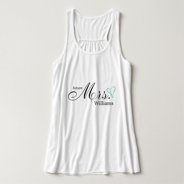 Mint Scribbled Heart "Future Mrs." Tank Top (Design Vorderseite)