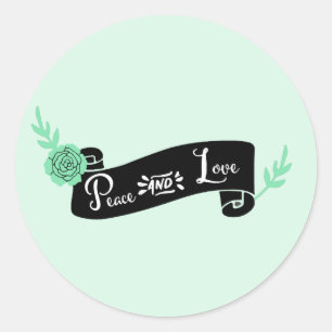 Mint Scroll Stift und Liebe Sticker