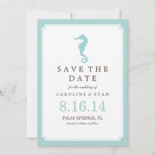 Mint-Seepferd Hochzeit speichern Sie das Datum Save The Date