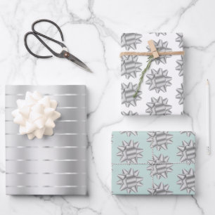 Mint Silbernes Schleifenband Brautschauer Geschenkpapier Set