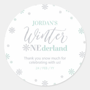 Mint Silver Winter onederland Danke Schnee viel Runder Aufkleber
