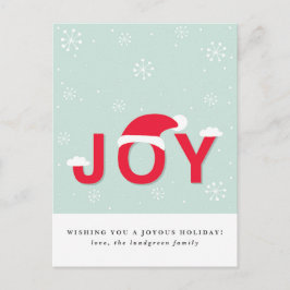 Mint Snow Joy Holiday Postcard Feiertagspostkarte