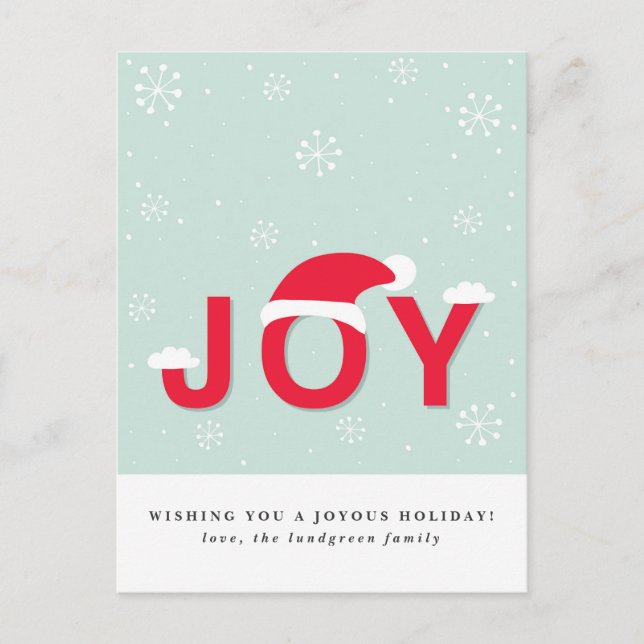 Mint Snow Joy Holiday Postcard Feiertagspostkarte (Vorderseite)