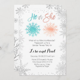 Mint Snowflakes Wintergeschlecht offenbart Einladu Einladung