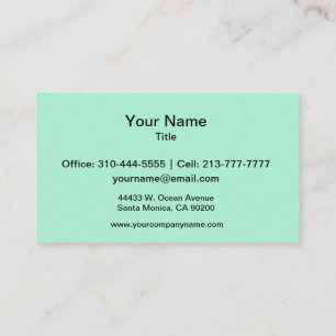 Mint Solid Color Visitenkarte